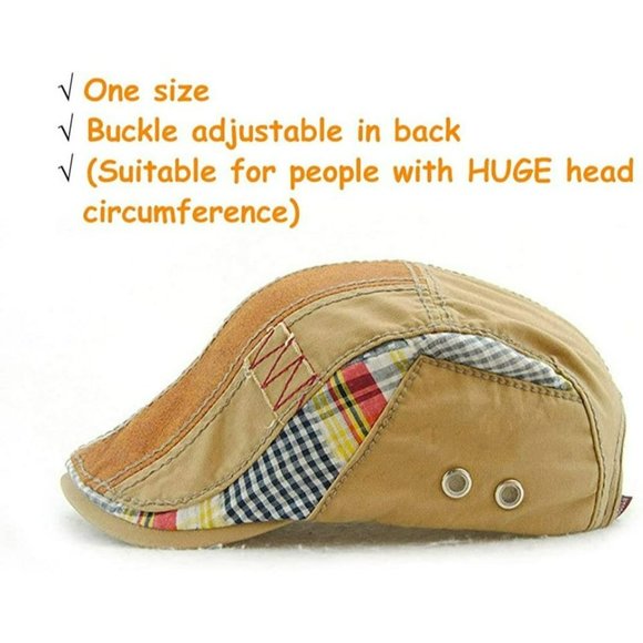 Men Beret Hat Cotton Buckle Adjustable Newsboy Hats Cabbie Gatsby Cap - Picture 3 of 7